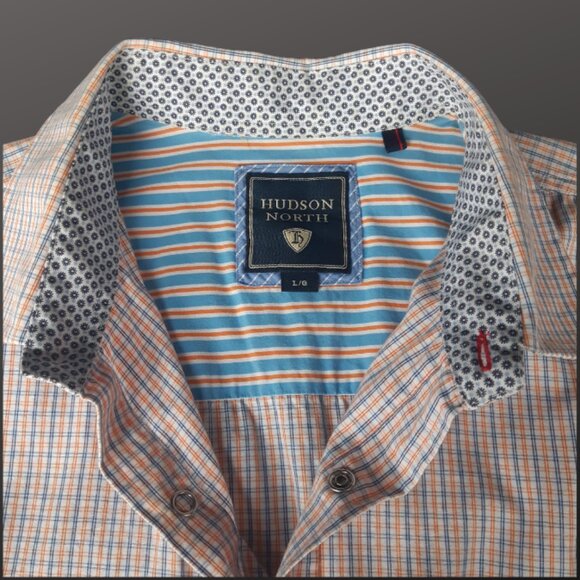 Hudson North SZ L Plaid Snap Up Double Pocket Men's Shirt ⚡️BUY 3 for $55⚡️ - Picture 2 of 16